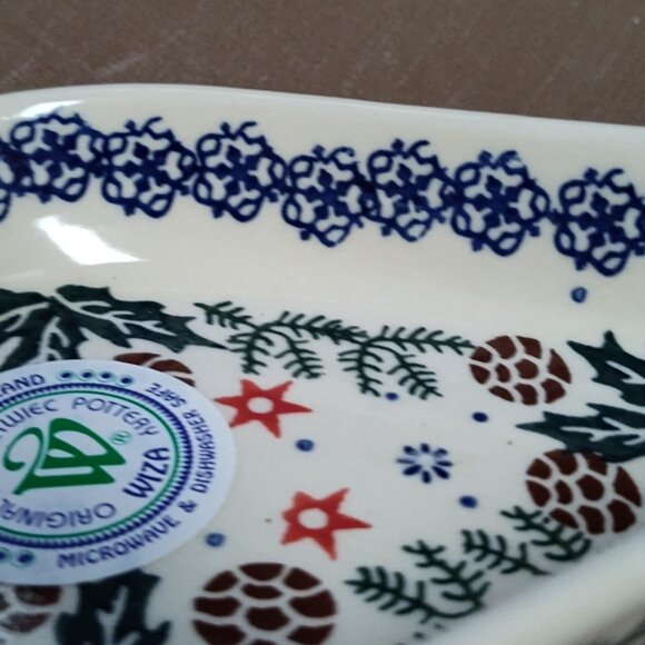 Polish Pottery, Boleslawiec spoon rest, Christmas pattern - new - Picture 6 of 13